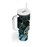 Aotearoa Maori Mahuru Tumbler With Handle Spring Time - Paua Shell Green LT7 - Polynesian Pride