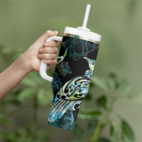 Aotearoa Maori Mahuru Tumbler With Handle Spring Time - Paua Shell Green LT7 - Polynesian Pride