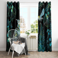 Aotearoa Maori Mahuru Window Curtain Spring Time - Paua Shell Green LT7 - Polynesian Pride