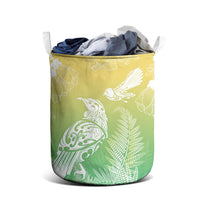 Aotearoa Maori Mahuru Tui With Pikawakawa Laundry Basket Spring Time LT7 - Polynesian Pride