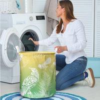 Aotearoa Maori Mahuru Tui With Pikawakawa Laundry Basket Spring Time LT7 - Polynesian Pride