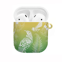 Aotearoa Maori Mahuru Tui With Pikawakawa AirPods Case Spring Time LT7 Green - Polynesian Pride