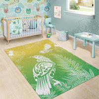 Aotearoa Maori Mahuru Tui With Pikawakawa Area Rug Spring Time LT7 - Polynesian Pride