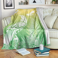 Aotearoa Maori Mahuru Tui With Pikawakawa Blanket Spring Time LT7 Green - Polynesian Pride