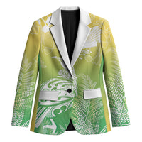 Aotearoa Maori Mahuru Tui With Pikawakawa Blazer Spring Time LT7 Unisex Green - Polynesian Pride