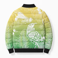 Aotearoa Maori Mahuru Tui With Pikawakawa Bomber Puffer Jacket Spring Time LT7 - Polynesian Pride
