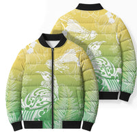 Aotearoa Maori Mahuru Tui With Pikawakawa Bomber Puffer Jacket Spring Time LT7 - Polynesian Pride