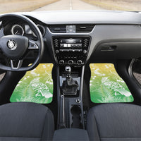 Aotearoa Maori Mahuru Tui With Pikawakawa Car Mats Spring Time LT7 Set 2pcs - Front Green - Polynesian Pride