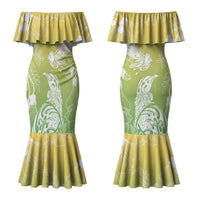 Aotearoa Maori Mahuru Tui With Pikawakawa Couples Matching Mermaid Dress and Long Sleeve Button Shirt Spring Time LT7 - Polynesian Pride