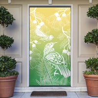 Aotearoa Maori Mahuru Tui With Pikawakawa Door Cover Spring Time LT7 Green - Polynesian Pride