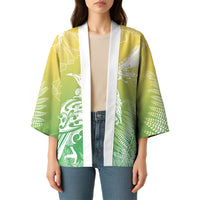 Aotearoa Maori Mahuru Tui With Pikawakawa Kimono Spring Time LT7 - Polynesian Pride