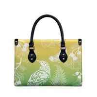 Aotearoa Maori Mahuru Tui With Pikawakawa Leather Bag Spring Time LT7 - Polynesian Pride