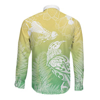 Aotearoa Maori Mahuru Tui With Pikawakawa Long Sleeve Button Shirt Spring Time LT7 - Polynesian Pride