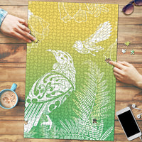 Aotearoa Maori Mahuru Tui With Pikawakawa Puzzle Spring Time LT7 Green - Polynesian Pride