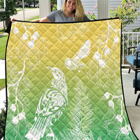 Aotearoa Maori Mahuru Tui With Pikawakawa Quilt Spring Time LT7 Green - Polynesian Pride
