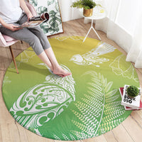 Aotearoa Maori Mahuru Tui With Pikawakawa Round Carpet Spring Time LT7 - Polynesian Pride