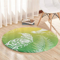 Aotearoa Maori Mahuru Tui With Pikawakawa Round Carpet Spring Time LT7 - Polynesian Pride
