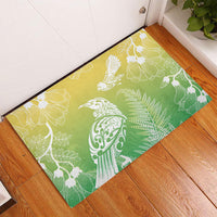Aotearoa Maori Mahuru Tui With Pikawakawa Rubber Doormat Spring Time LT7 - Polynesian Pride
