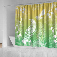 Aotearoa Maori Mahuru Tui With Pikawakawa Shower Curtain Spring Time LT7 - Polynesian Pride