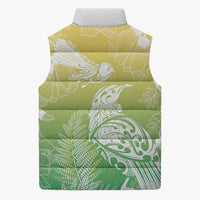 Aotearoa Maori Mahuru Tui With Pikawakawa Sleeveless Puffer Jacket Spring Time LT7 - Polynesian Pride