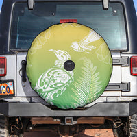Aotearoa Maori Mahuru Tui With Pikawakawa Spare Tire Cover Spring Time LT7 Green - Polynesian Pride