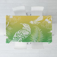 Aotearoa Maori Mahuru Tui With Pikawakawa Tablecloth Spring Time LT7 Green - Polynesian Pride
