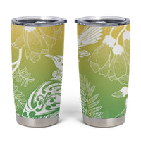 Aotearoa Maori Mahuru Tui With Pikawakawa Tumbler Cup Spring Time LT7 Green - Polynesian Pride