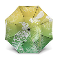 Aotearoa Maori Mahuru Tui With Pikawakawa Umbrella Spring Time LT7 One Size Folded 11.42 inch Opened Diameter 37.4 inch Green - Polynesian Pride