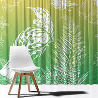 Aotearoa Maori Mahuru Tui With Pikawakawa Window Curtain Spring Time LT7 - Polynesian Pride