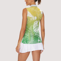 Aotearoa Maori Mahuru Tui With Pikawakawa Women Sleeveless Polo Shirt Spring Time LT7 - Polynesian Pride
