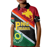 Personalised Penama and Papua New Guinea Day Kid Polo Shirt Emblem Mix Style LT7 Kid Colorful - Polynesian Pride