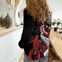 Aotearoa Toitu Te Tiriti Women Casual Shirt Whakairo Wheku