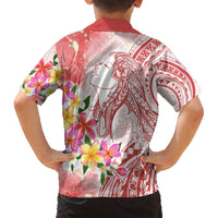 Polynesian Women's Day Wahine Hawaiian Shirt Plumeria Marble Glaze - Pink LT7 - Polynesian Pride