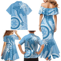 Micronesia FSM Family Matching Mermaid Dress and Hawaiian Shirt Shark and Manta Classic Style