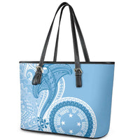 Micronesia FSM Leather Tote Bag Shark and Manta Classic Style