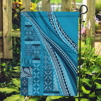 Pasifika Women's Day - Samoa Siapo Malu Tattoo Inspired Garden Flag Turquoise LT7 Garden Flag Turquoise - Polynesian Pride