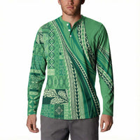 Pasifika Women's Day - Samoa Siapo Malu Tattoo Inspired Button Sweatshirt Jade