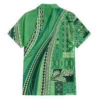 Pasifika Women's Day - Samoa Siapo Malu Tattoo Inspired Family Matching Summer Maxi Dress and Hawaiian Shirt Jade LT7 - Polynesian Pride