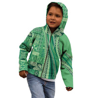 Pasifika Women's Day - Samoa Siapo Malu Tattoo Inspired Kid Hoodie Jade