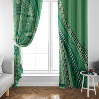 Pasifika Women's Day - Samoa Siapo Malu Tattoo Inspired Window Curtain Jade