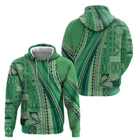 Pasifika Women's Day - Samoa Siapo Malu Tattoo Inspired Zip Hoodie Jade