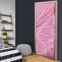 Pasifika Women's Day - Samoa Siapo Malu Tattoo Inspired Door Cover Pink LT7 - Polynesian Pride