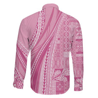 Pasifika Women's Day - Samoa Siapo Malu Tattoo Inspired Family Matching Off Shoulder Short Dress and Hawaiian Shirt Pink