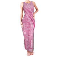Pasifika Women's Day - Samoa Siapo Malu Tattoo Inspired Family Matching Tank Maxi Dress and Hawaiian Shirt Pink