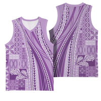 Pasifika Women's Day - Samoa Siapo Malu Tattoo Inspired Basketball Jersey Lavender
