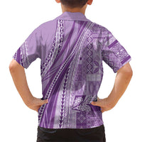 Pasifika Women's Day - Samoa Siapo Malu Tattoo Inspired Family Matching Tank Maxi Dress and Hawaiian Shirt Lavender LT7 - Polynesian Pride