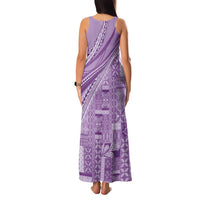 Pasifika Women's Day - Samoa Siapo Malu Tattoo Inspired Family Matching Tank Maxi Dress and Hawaiian Shirt Lavender LT7 - Polynesian Pride