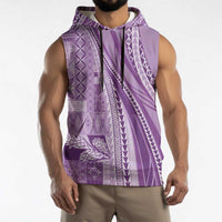 Pasifika Women's Day - Samoa Siapo Malu Tattoo Inspired Sleeveless Hoodie Lavender LT7 - Polynesian Pride