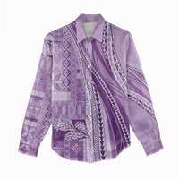 Pasifika Women's Day - Samoa Siapo Malu Tattoo Inspired Women Casual Shirt Lavender
