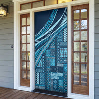 Pasifika Women's Day - Samoa Siapo Malu Tattoo Inspired Door Cover Navy Blue LT7 - Polynesian Pride